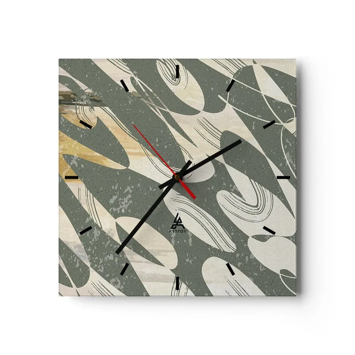 Wandklok - Klok - Ritmische abstractie - 40x40 cm