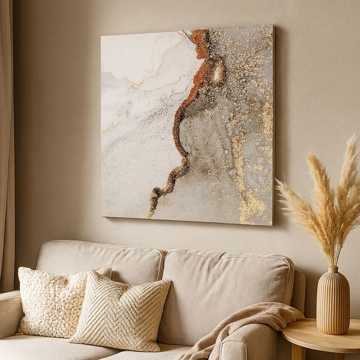 Schilderen op canvas - Op de grens van kleuren - 30x30 cm