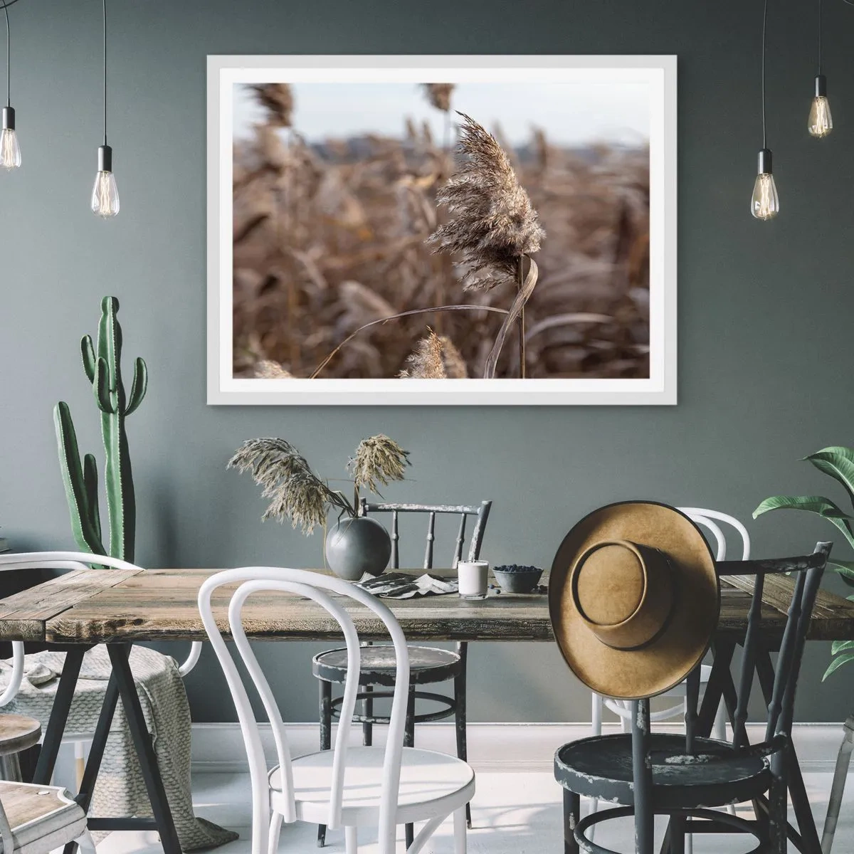 Poster in een witte lijst - Tijd om met de wind mee te gaan - 40x30 cm