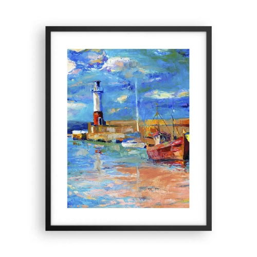 Poster in een zwarte lijst - Een middag in de regenboogbaai - 40x50 cm