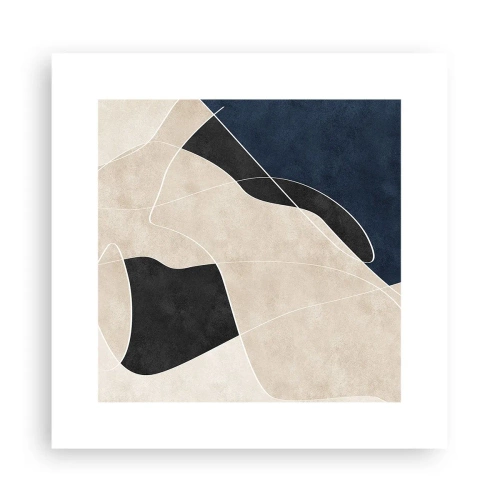Poster - Abstracte compositie – kleurcontrast - 30x30 cm