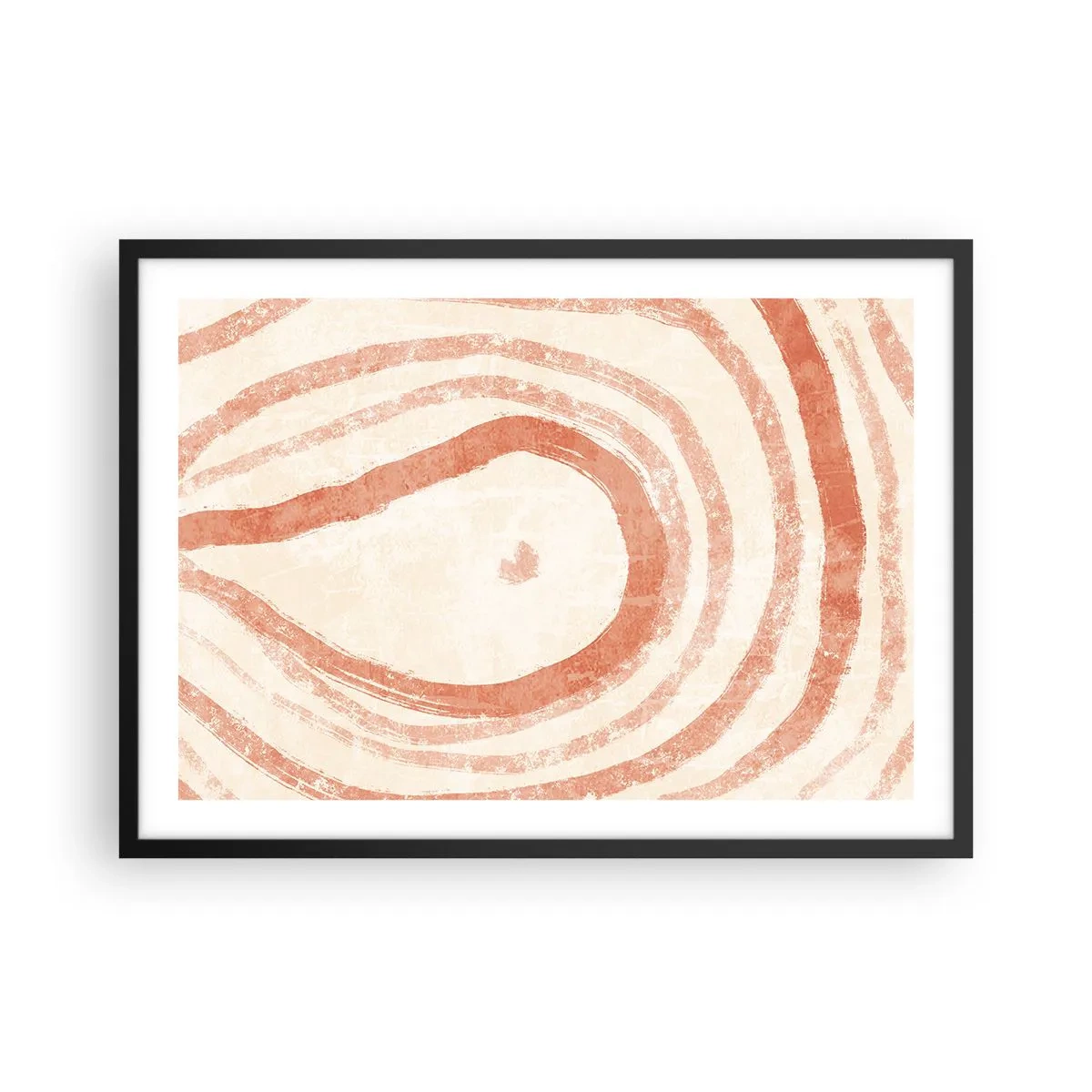 Poster in een zwarte lijst - Koraalcirkels – compositie - 70x50 cm