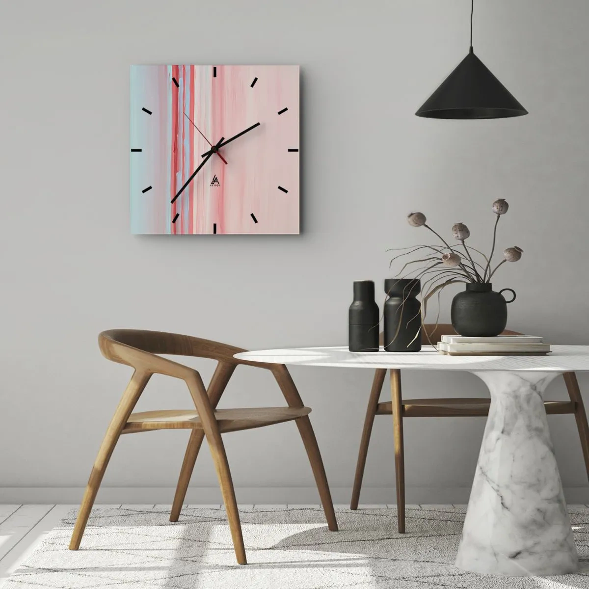 Wandklok - Klok - Abstractie bij dageraad - 40x40 cm