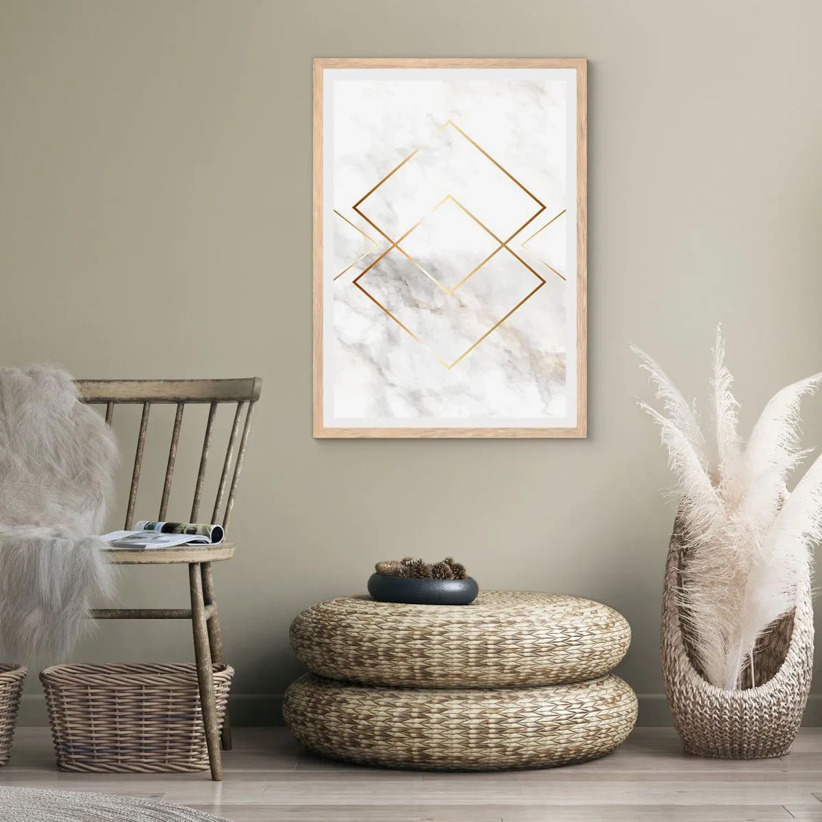 Een poster in een licht eiken lijst - Een uitzicht tot in het oneindige - 61x91 cm