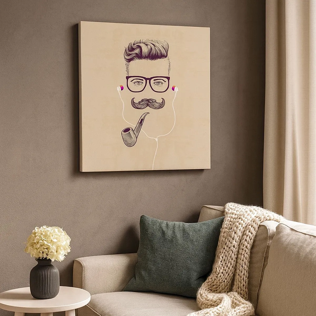 Schilderen op canvas - Een echte man? - 30x30 cm