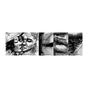 Fotobehang Monster Premium Sand - Een teder moment - Kusjes, Liefde, Liefhebbers - 100x30 cm