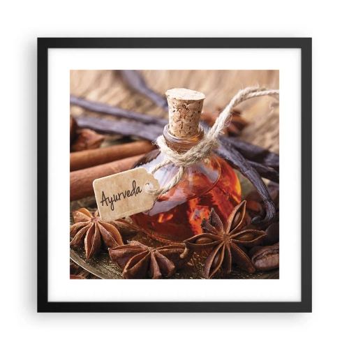 Poster in een zwarte lijst - Naar de eenheid van lichaam en geest - 40x40 cm