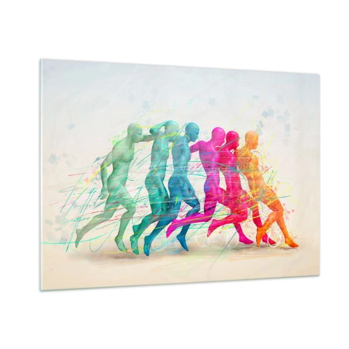 Schilderen op glas - Harmonie van beweging - 100x70 cm