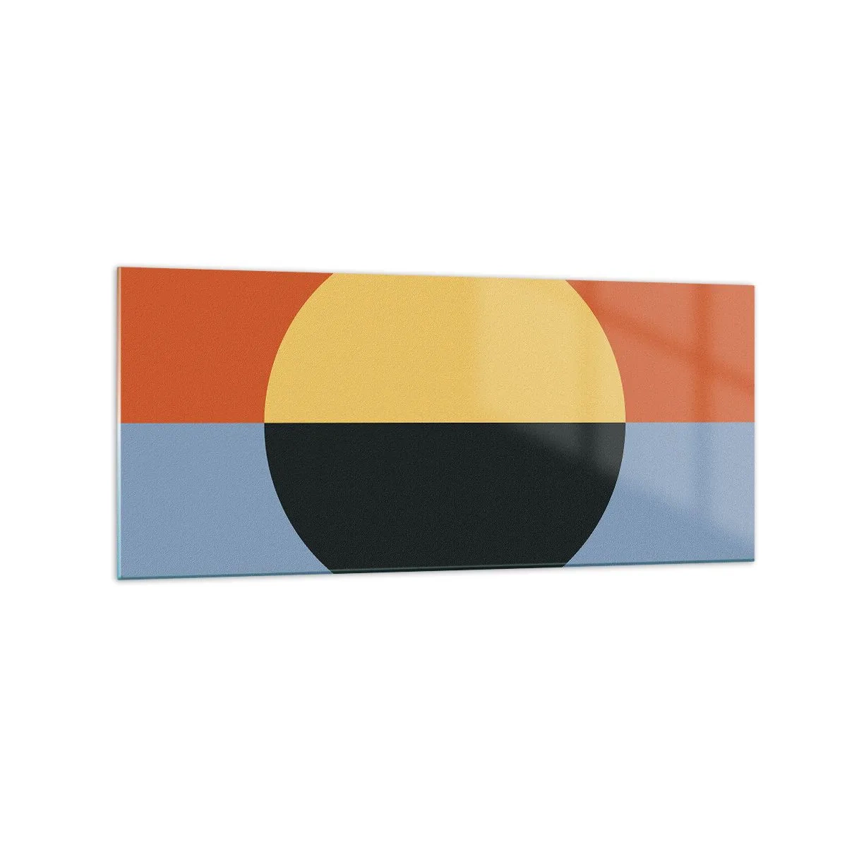 Schilderen op glas - Een compositie van warmte en koelte - 120x50 cm
