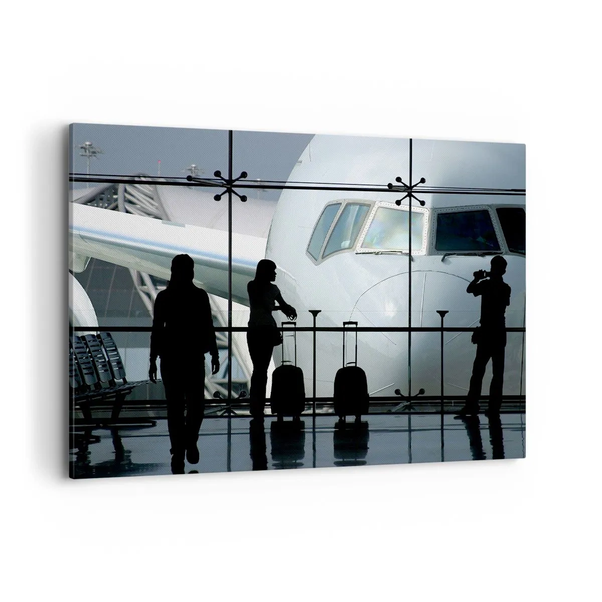 Schilderen op canvas - Vis a vis op de luchthaven - 100x70 cm