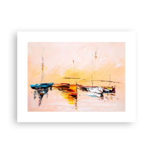 Poster - Avond in de jachthaven - 40x30 cm
