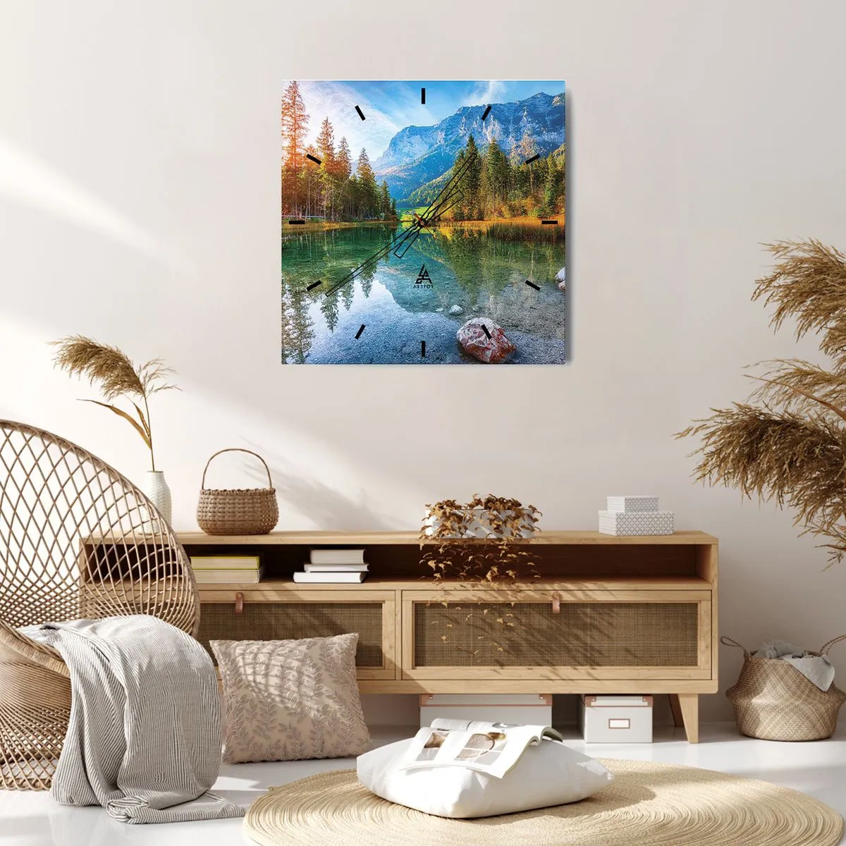 Wandklok - Klok - De zachtheid van de herfst - 40x40 cm