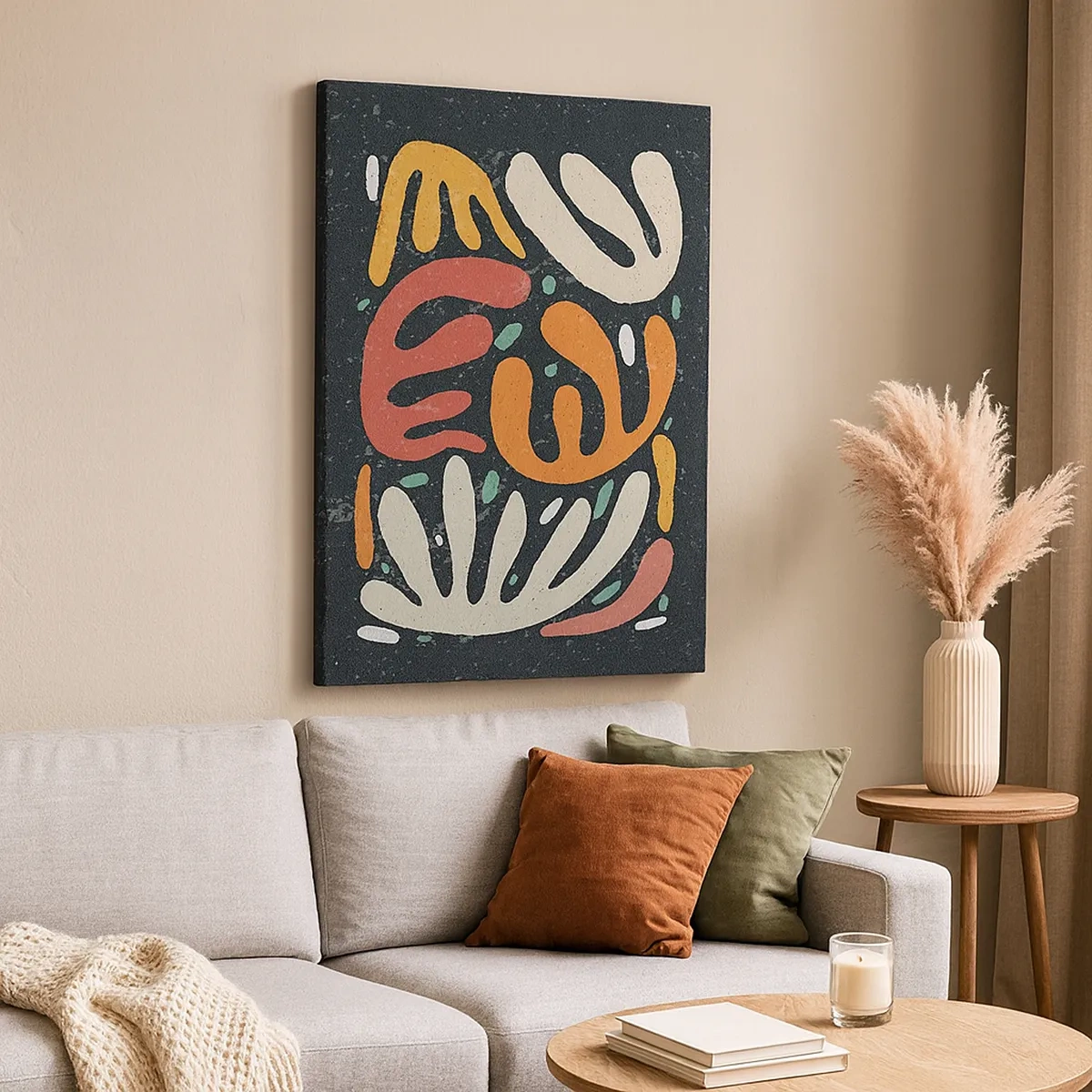 Schilderen op canvas - Compositie – ik sta op het punt je te pakken te krijgen - 50x70 cm