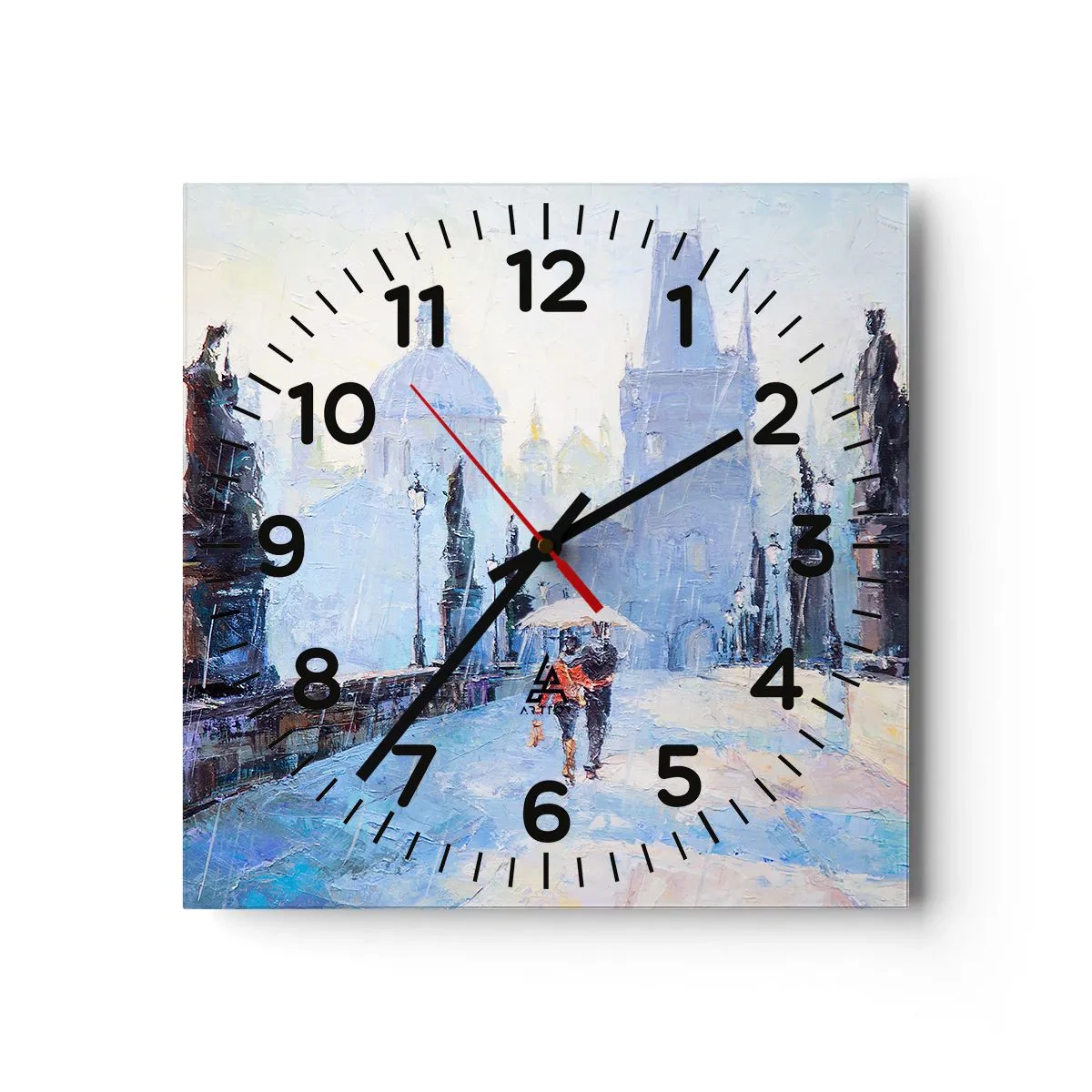 Wandklok - Klok - De regen moet ons gecharmeerd hebben - 30x30 cm