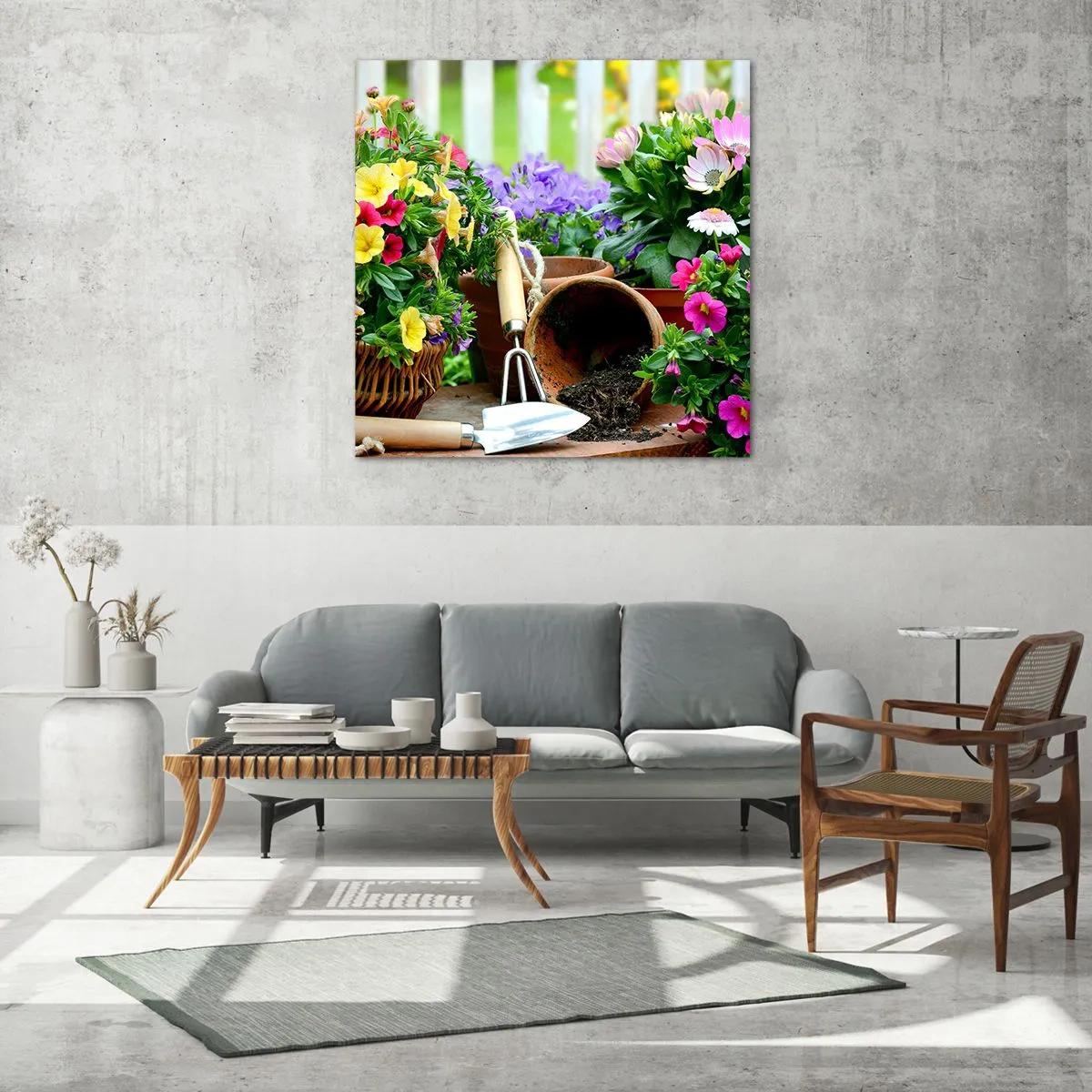 Schilderen op glas - Zofia's tuin - 70x70 cm