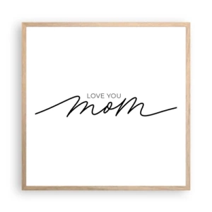 Een poster in een licht eiken lijst - Grote emotie - 60x60 cm