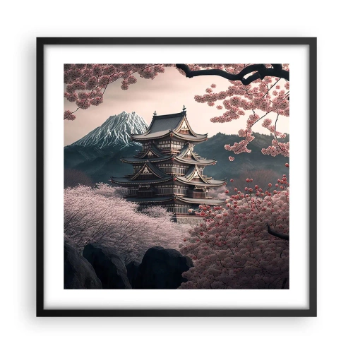 Poster in een zwarte lijst - Het land van de kersenbloesem - 50x50 cm