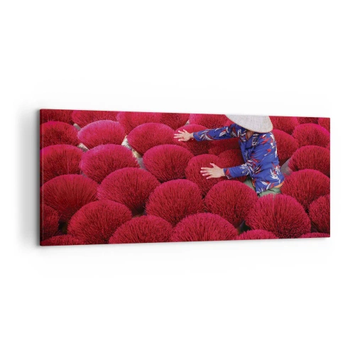 Schilderen op canvas - In het rijstveld - 120x50 cm