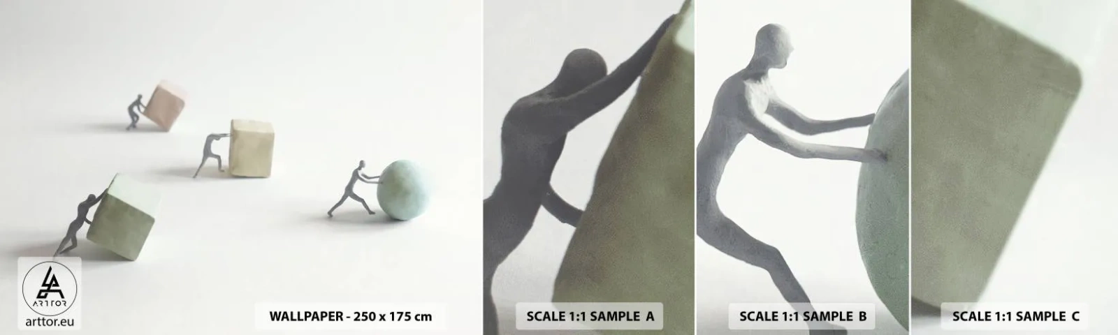 Fotobehang Monster Zelfklevend Deluxe Sticker - Puur leven - Abstractie, Mensen, Werk - 100x30 cm