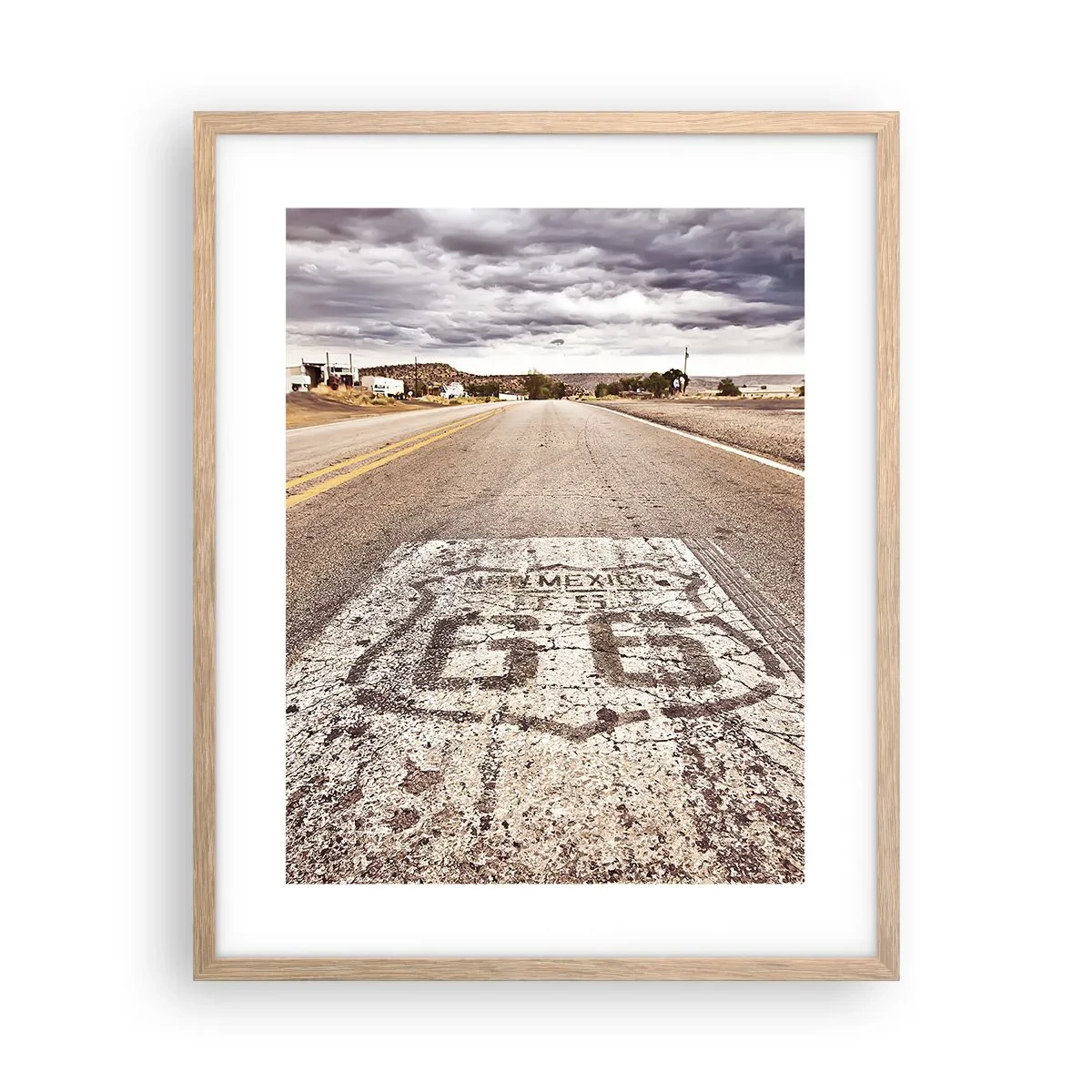 Een poster in een licht eiken lijst - Mother Road - een Amerikaanse legende - 40x50 cm