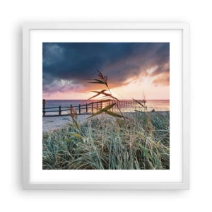 Poster in een witte lijst - Het gaat niet met de wind mee - 40x40 cm