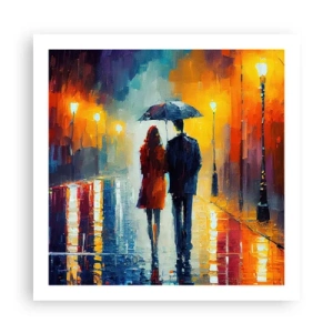 Poster - Samen – een kleurrijke nacht - 60x60 cm
