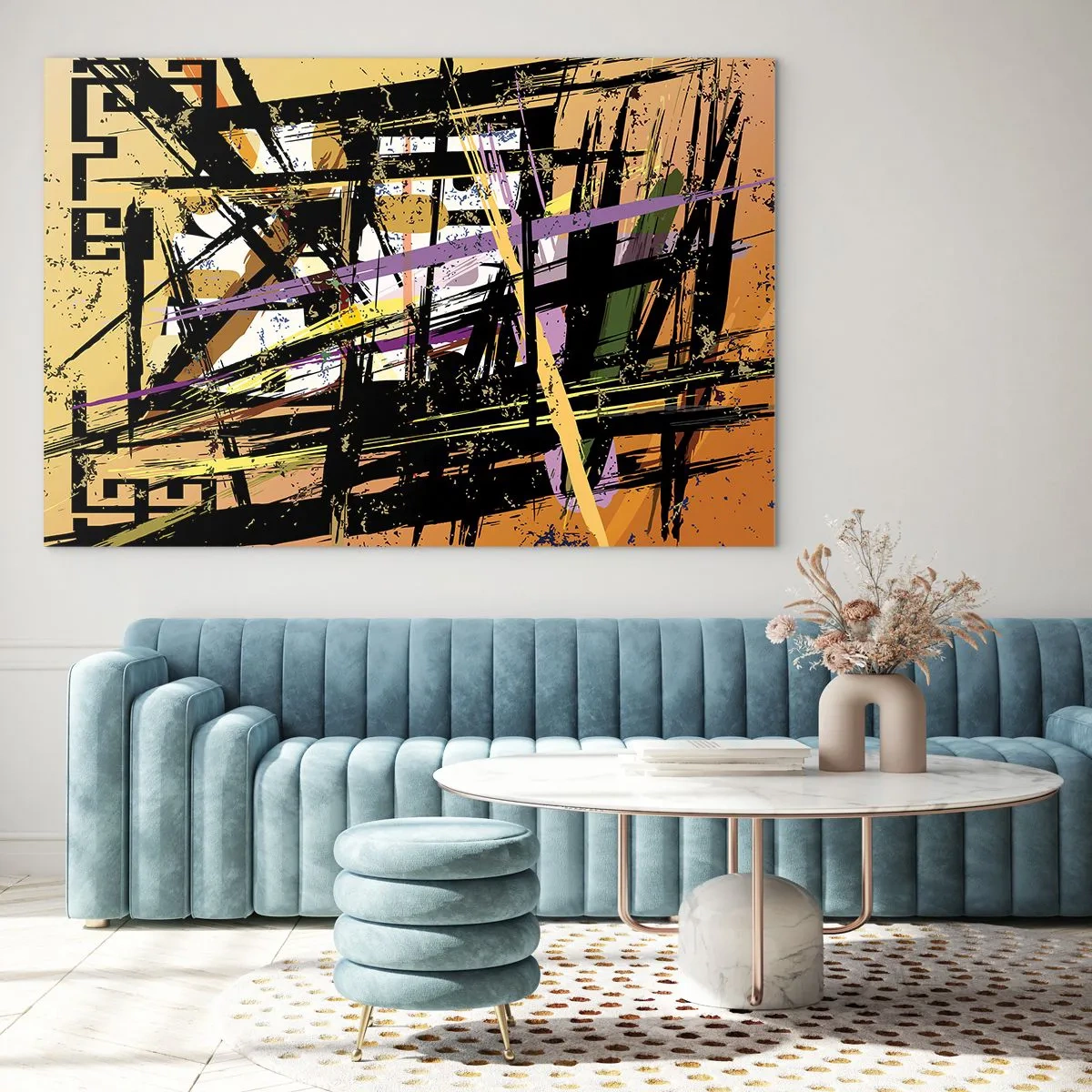 Schilderen op glas - Een scherp snijden - 120x80 cm
