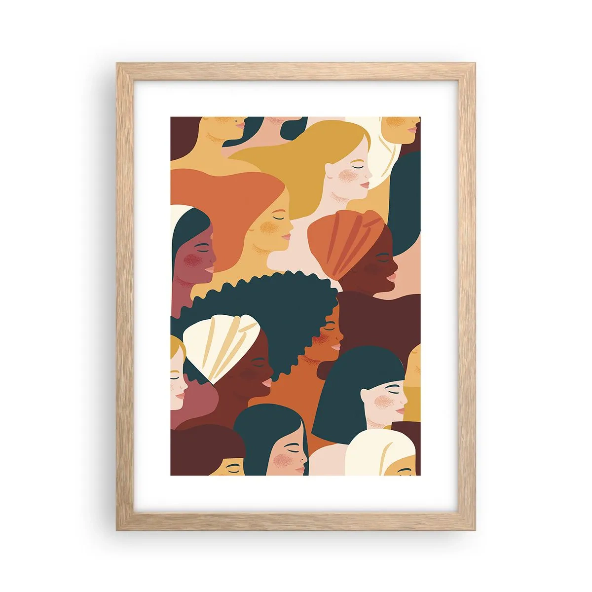 Een poster in een licht eiken lijst - Alleen vrouwelijkheid - 30x40 cm