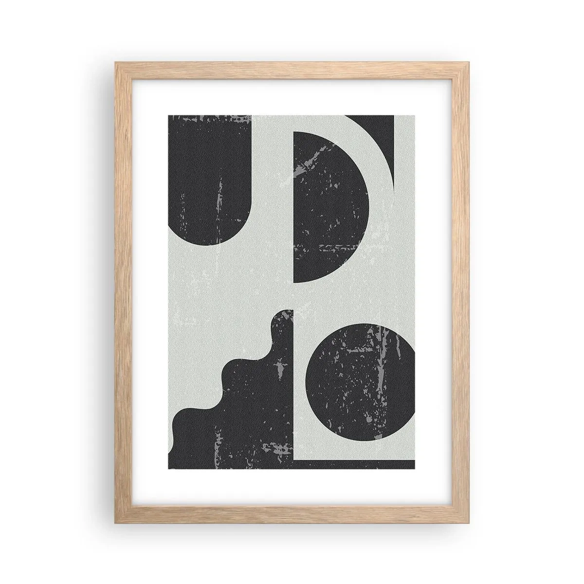 Een poster in een licht eiken lijst - Compositie boven en onder - 30x40 cm