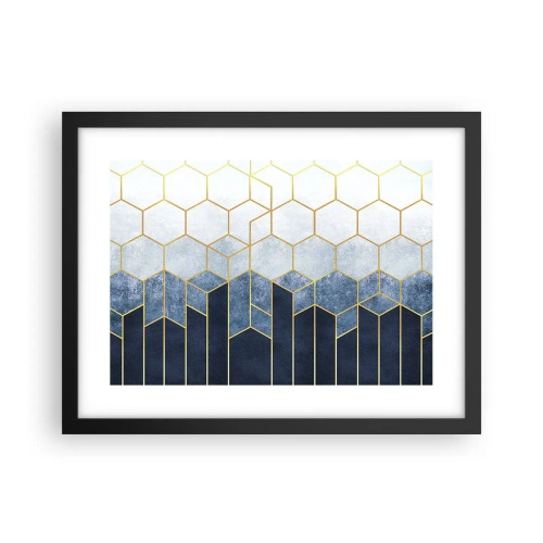 Poster in een zwarte lijst - Compositie in een gesyncopeerd ritme - 40x30 cm