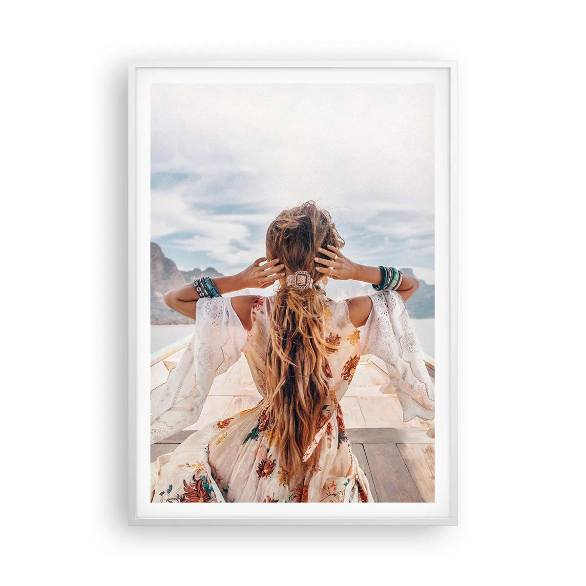 Poster in een witte lijst - Op weg naar geluk - 70x100 cm