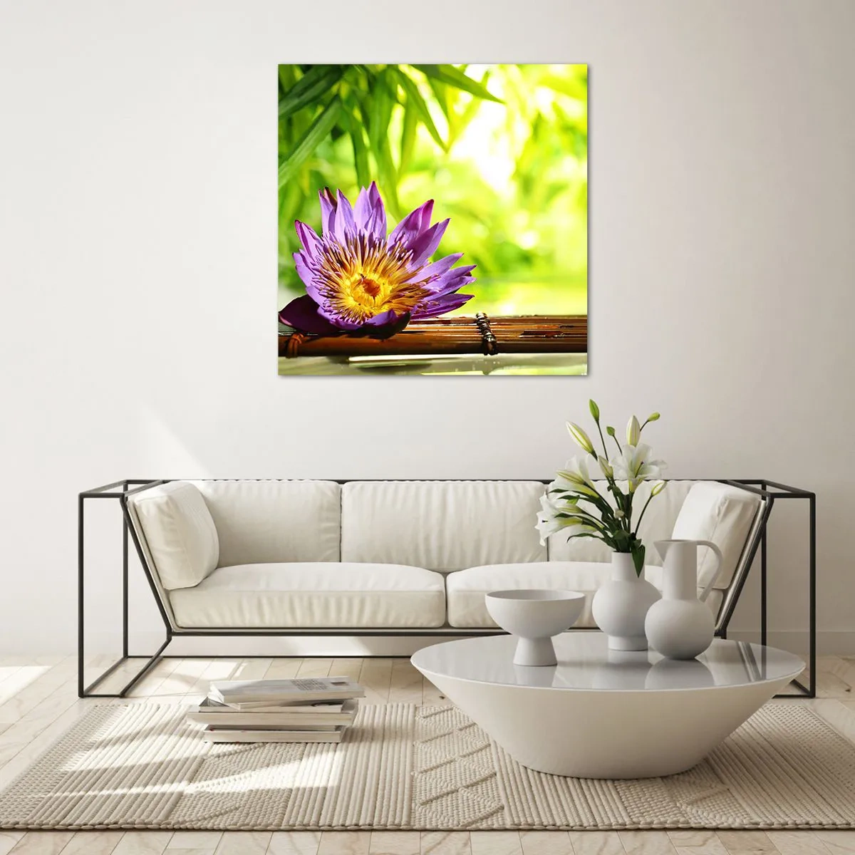 Schilderen op glas - In de Aziatische zon - 50x50 cm