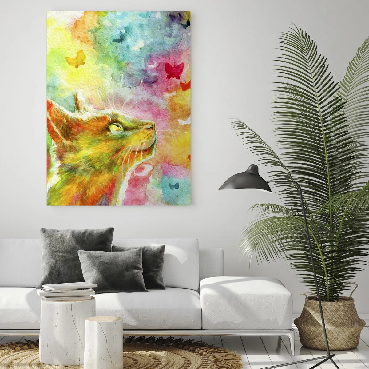 Schilderen op glas - Baju-baju in het kattenparadijs - 50x70 cm
