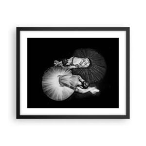 Poster in een zwarte lijst - Jin en Jang - perfecte balans - 50x40 cm