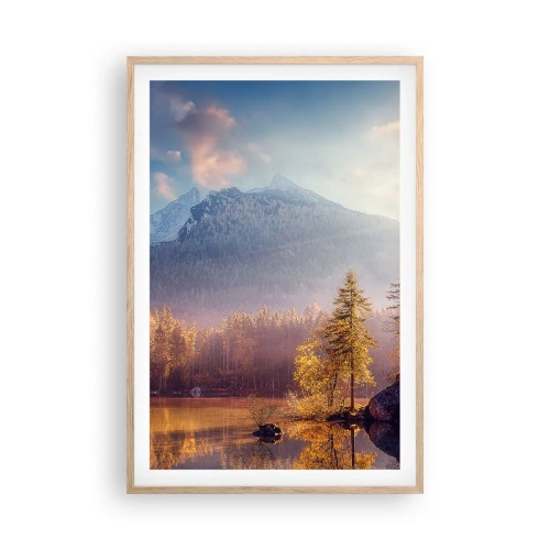 Een poster in een licht eiken lijst - In bergen en dalen - 61x91 cm