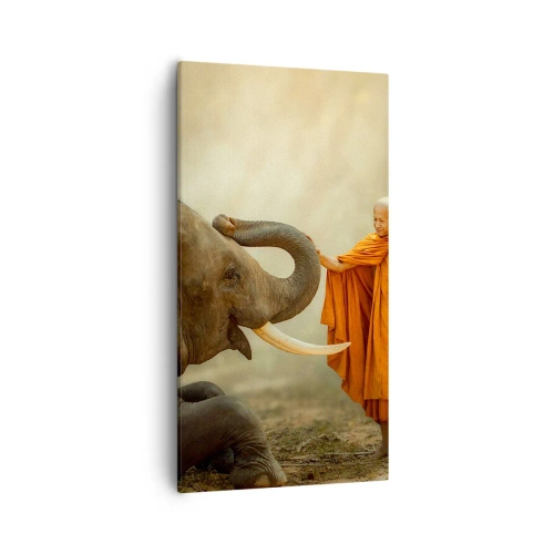 Schilderen op canvas - Ontmoeting tijdens een reis - 55x100 cm
