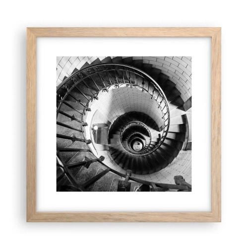Een poster in een licht eiken lijst - Hoger en hoger - 30x30 cm