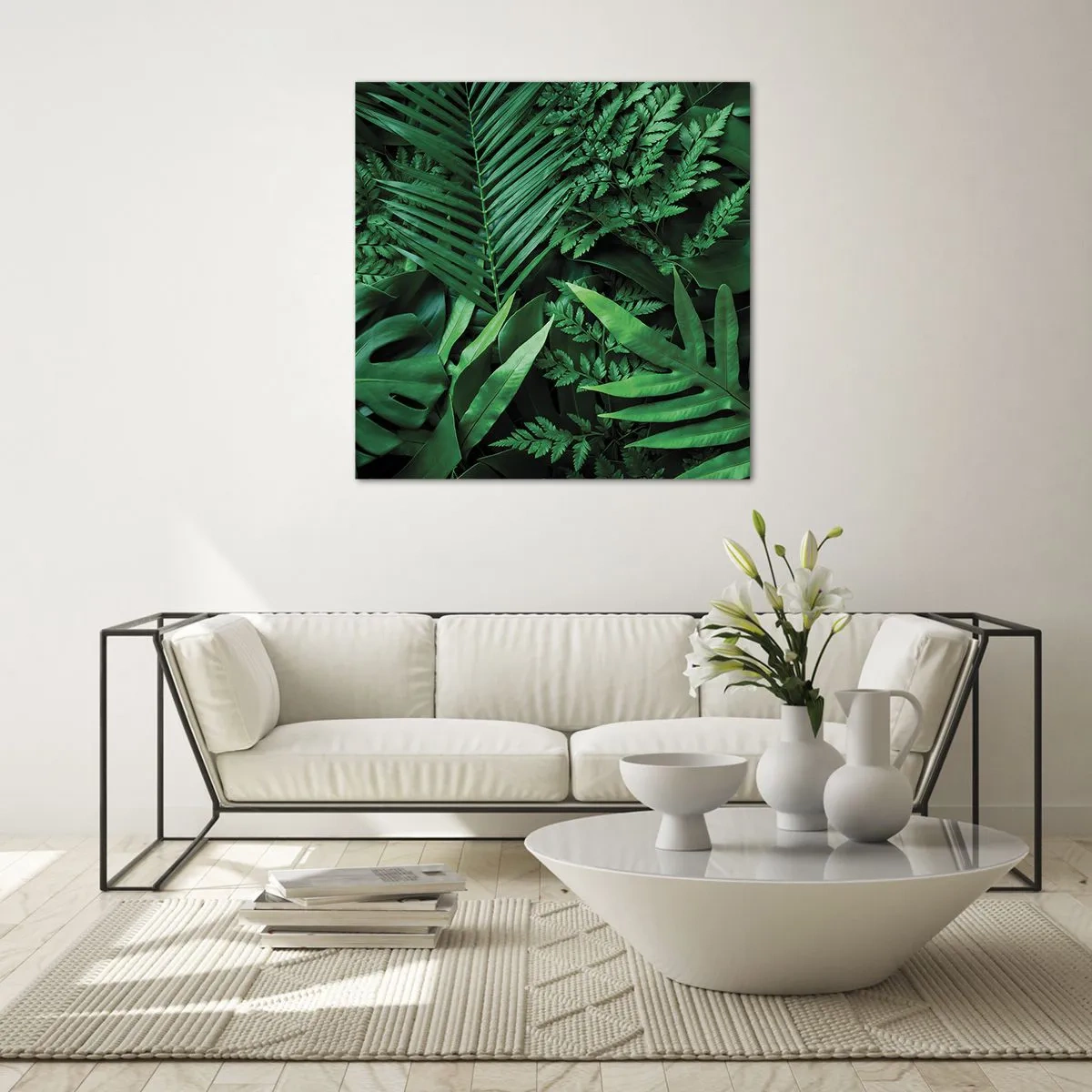 Schilderen op glas - Ineengedoken in het groen - 60x60 cm