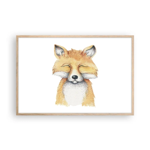 Een poster in een licht eiken lijst - Vossenstemmingen - 91x61 cm