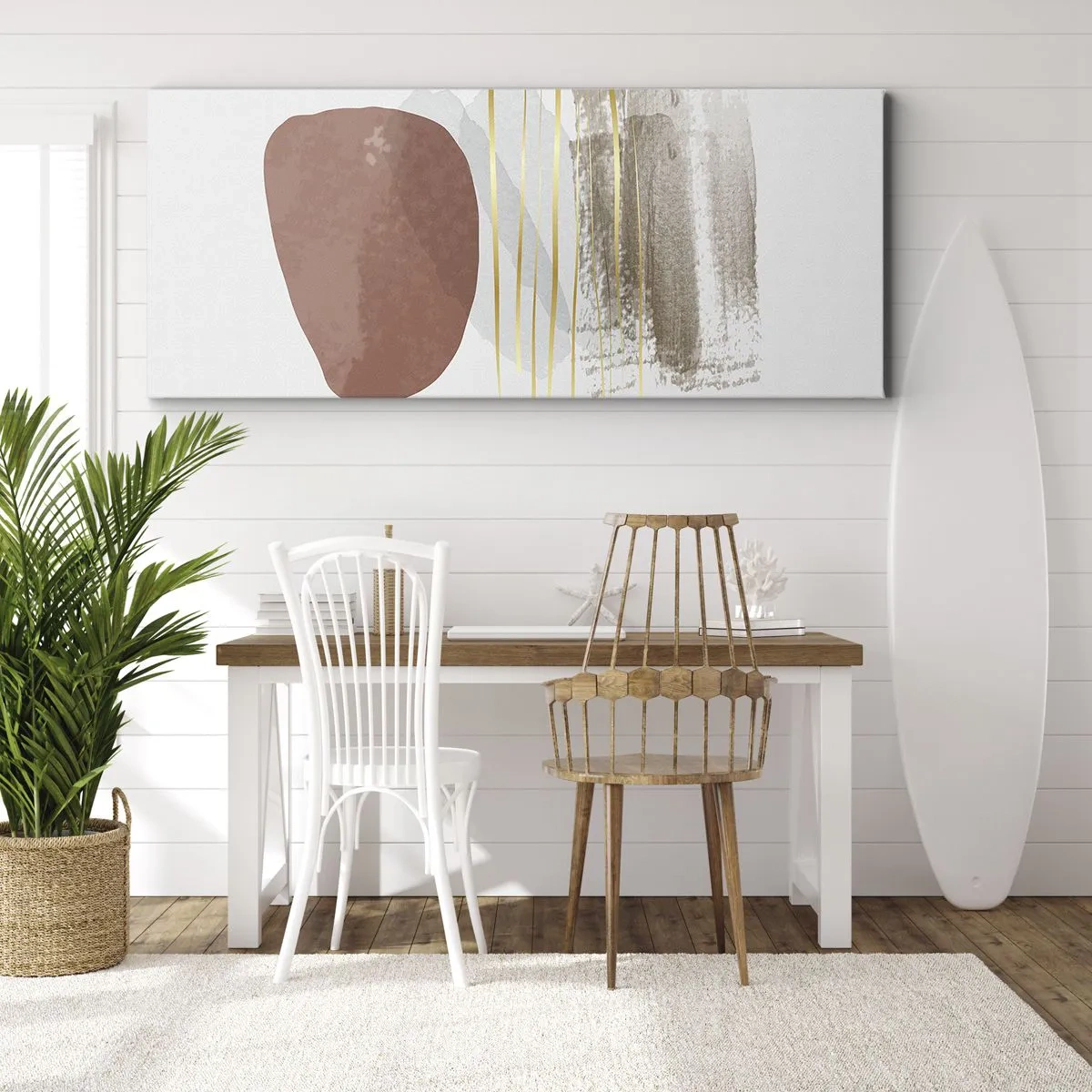 Schilderen op canvas - Abstracte zuilengalerij - 100x40 cm