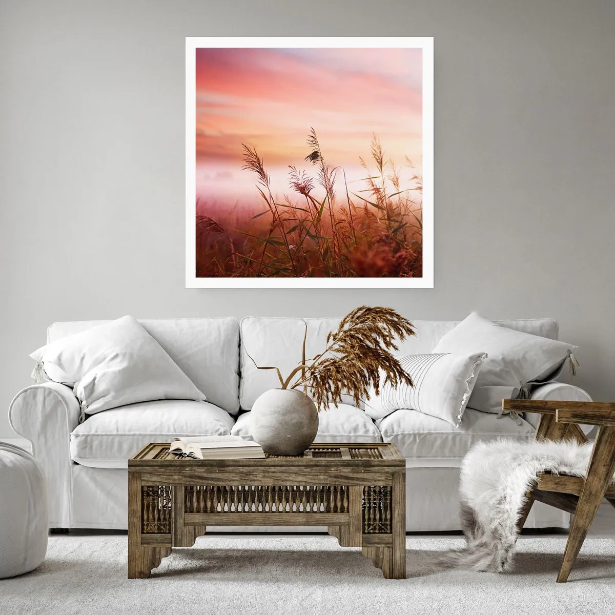 Poster - Vliegers, paardebloemen, wind - 40x40 cm