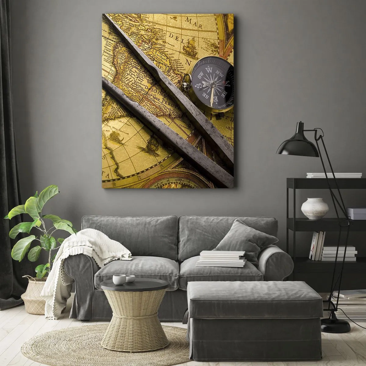 Schilderen op canvas - Waar zijn deze schatten? - 65x120 cm