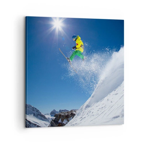 Schilderen op canvas - Dansend met de bergen - 60x60 cm