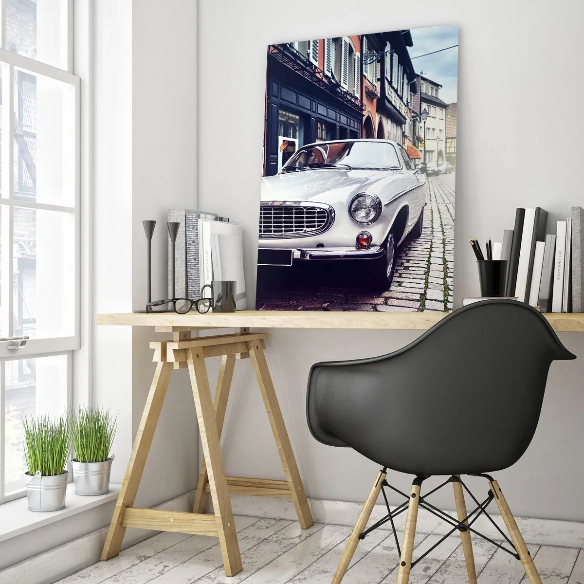 Schilderen op glas - Het verleden is vandaag - 50x70 cm