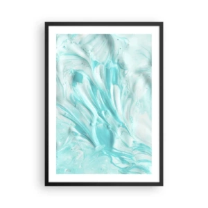 Poster in een zwarte lijst - Turquoise abstract patroon - 50x70cm - Voor altijd samen - Moderne wanddecoratie voor woonkamer en slaapkamer ARTTOR