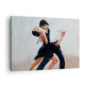 Schilderen op canvas - Een dansend paar op een elegante, sensuele foto - 70x50cm - Tango van mijn dromen - Moderne wanddecoratie voor woonkamer en slaapkamer ARTTOR
