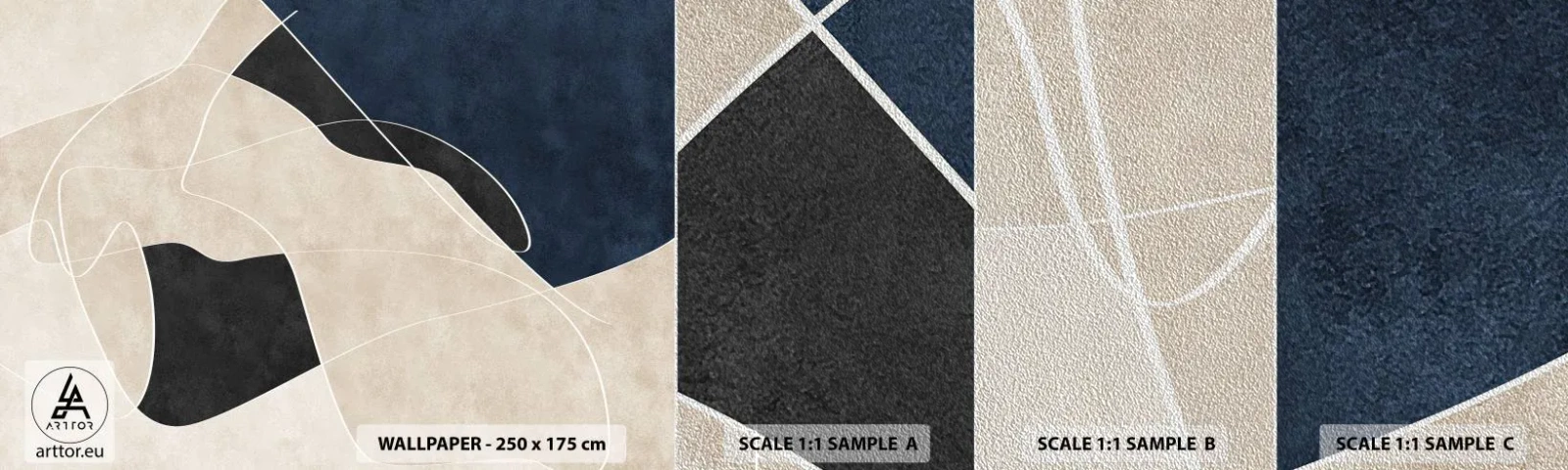 Fotobehang Monster Premium Sand - Abstracte compositie – kleurcontrast - Modern, Abstractie, Deel - 100x30 cm