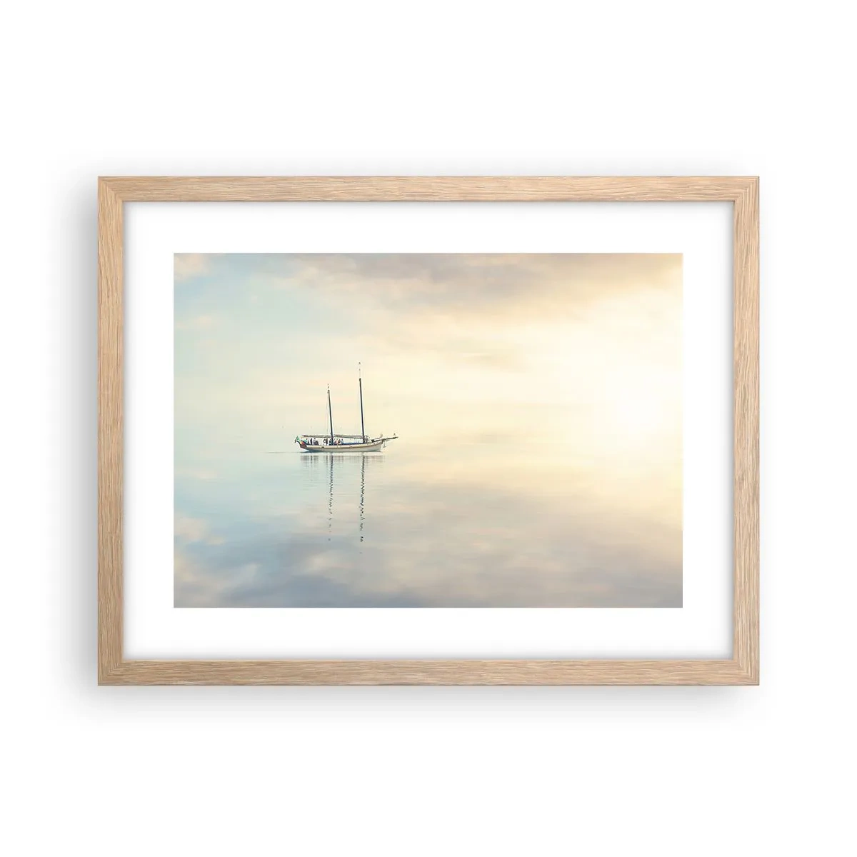 Een poster in een licht eiken lijst - In een zee van stilte - 40x30 cm