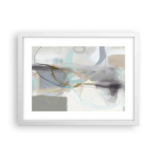Poster in een witte lijst - Mistige abstractie - 40x30 cm