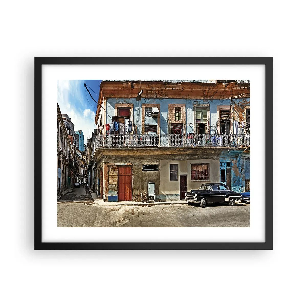 Poster in een zwarte lijst - Havana-vibes - 50x40 cm